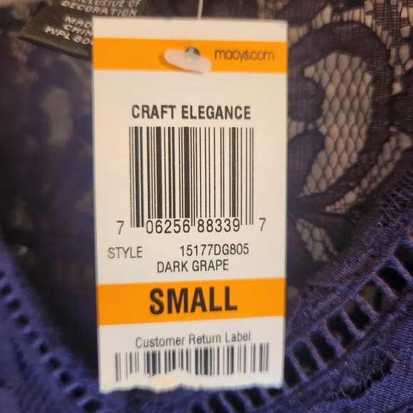 Style & Co Elegant Purple Lace Top SZ: S Cotton Nylon Blend NWT! - Picture 16 of 16